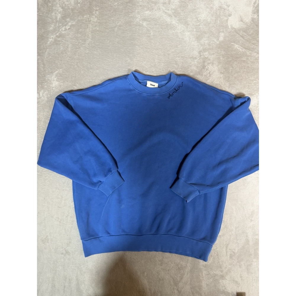 Elwood Amber Sweatshirt Mens L Blue Oversized Crewneck